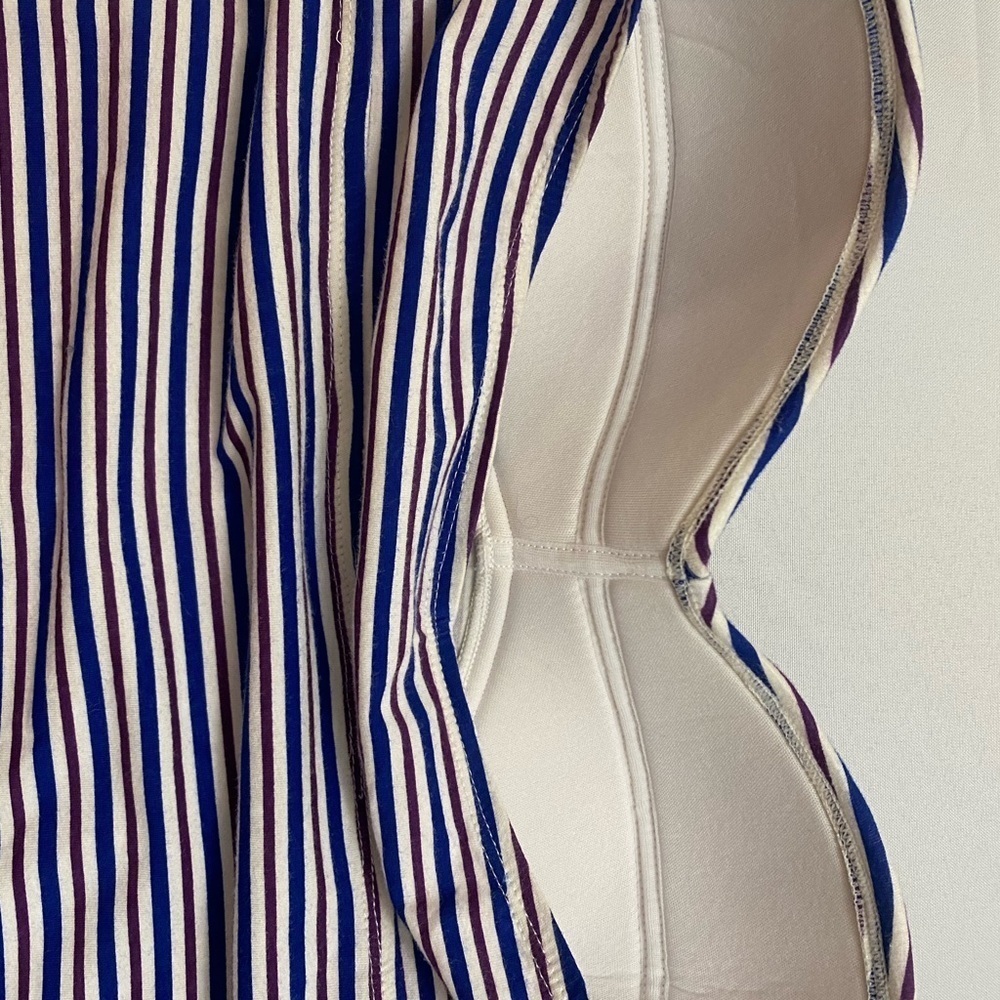 Tommy Bahama Mingling stripes Twist front long Long Bandeau Dress Size L - Picture 6 of 9